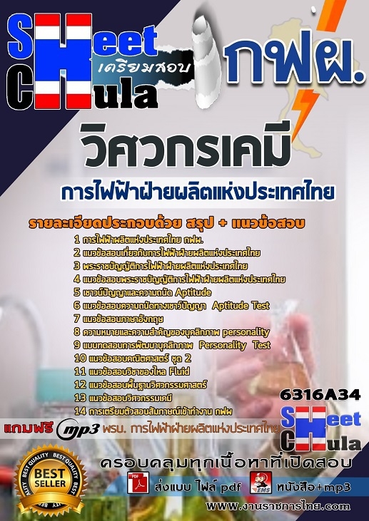 แนวข้อสอบวิศวกรเคมี การไฟฟ้าฝ่ายผลิตแห่งประเทศไทย (กฟผ) 2568