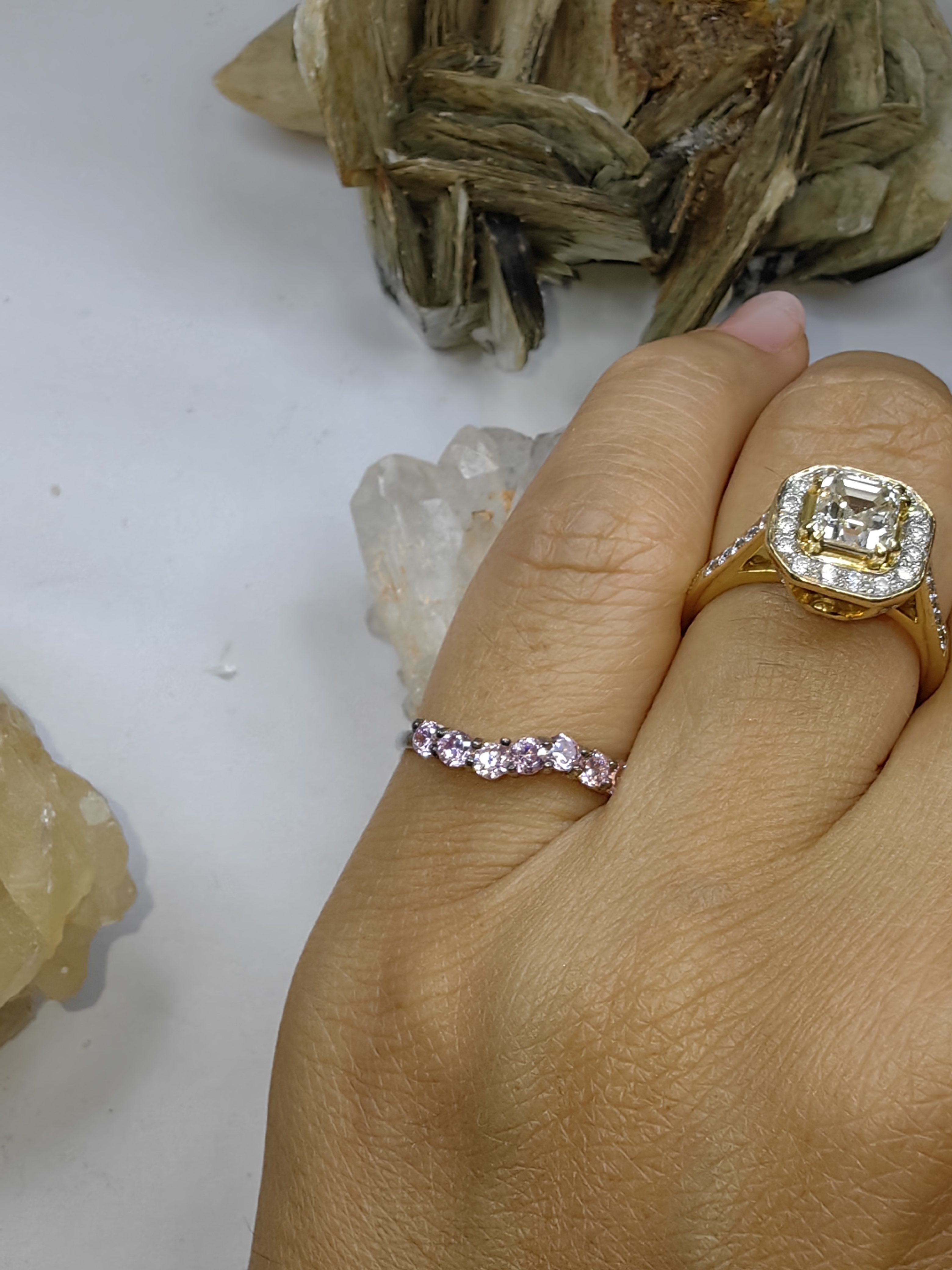 แซฟไฟร์สีชมพู เงินแท้ 92.5% Pink Sapphire 925 Sterling Silver Ring