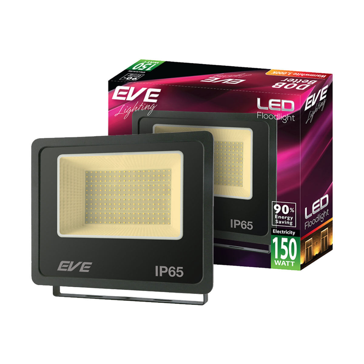 Eve สปอร์ตไลท์ LED 150 วัตต์ Daylight แสงขาว หรือแสงสม Eve lighting รุ่น DOB Better 150W/DL