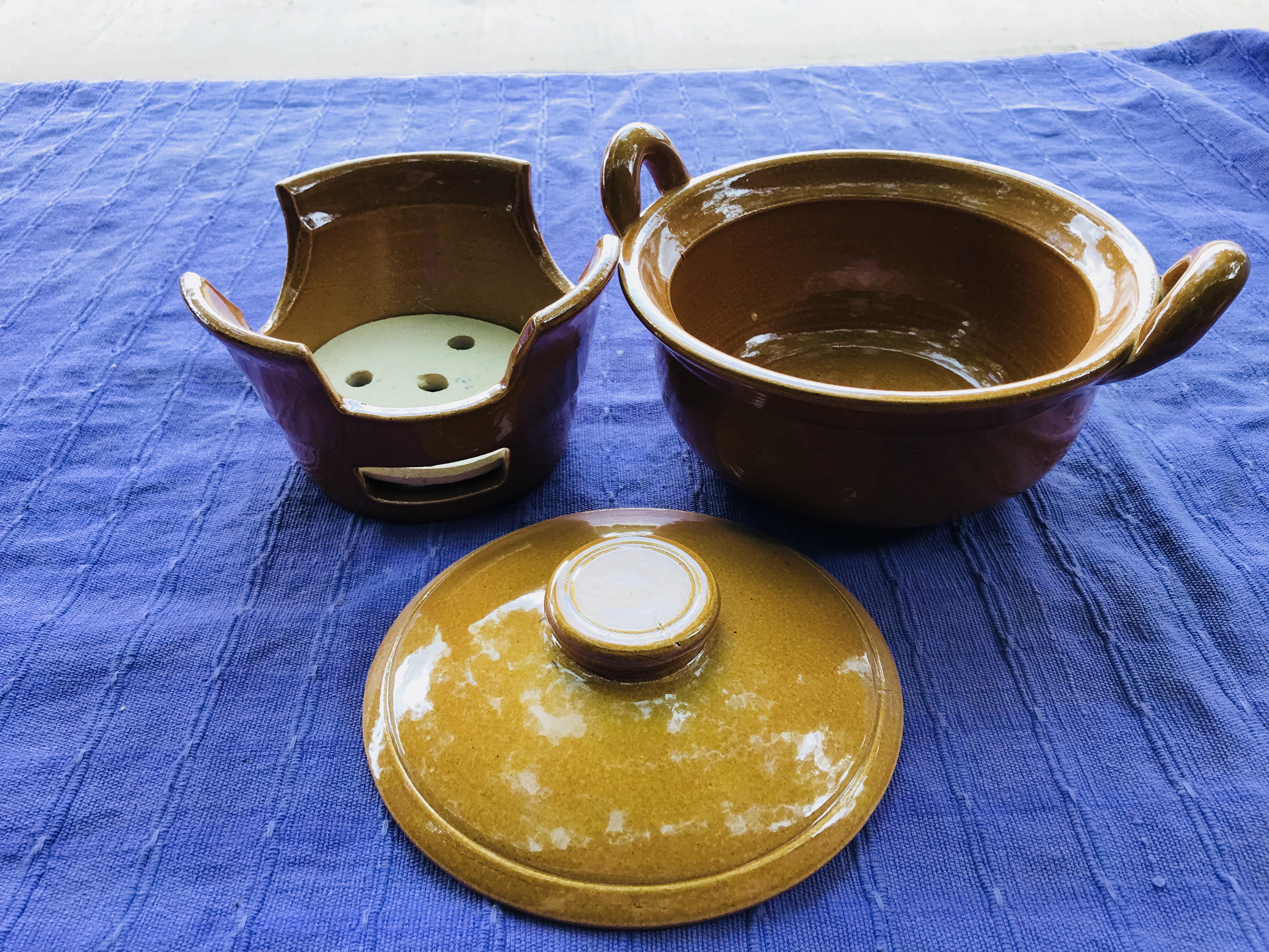 หม้อเคลือบสองหู8"+เตา