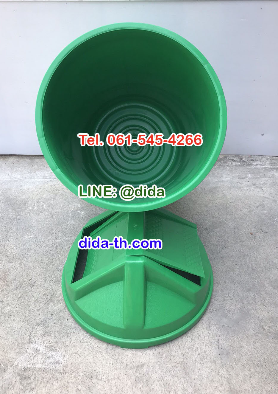 ถังขยะแยกประเภท ทรงกลม ฝาแกว่ง 100 ลิตร