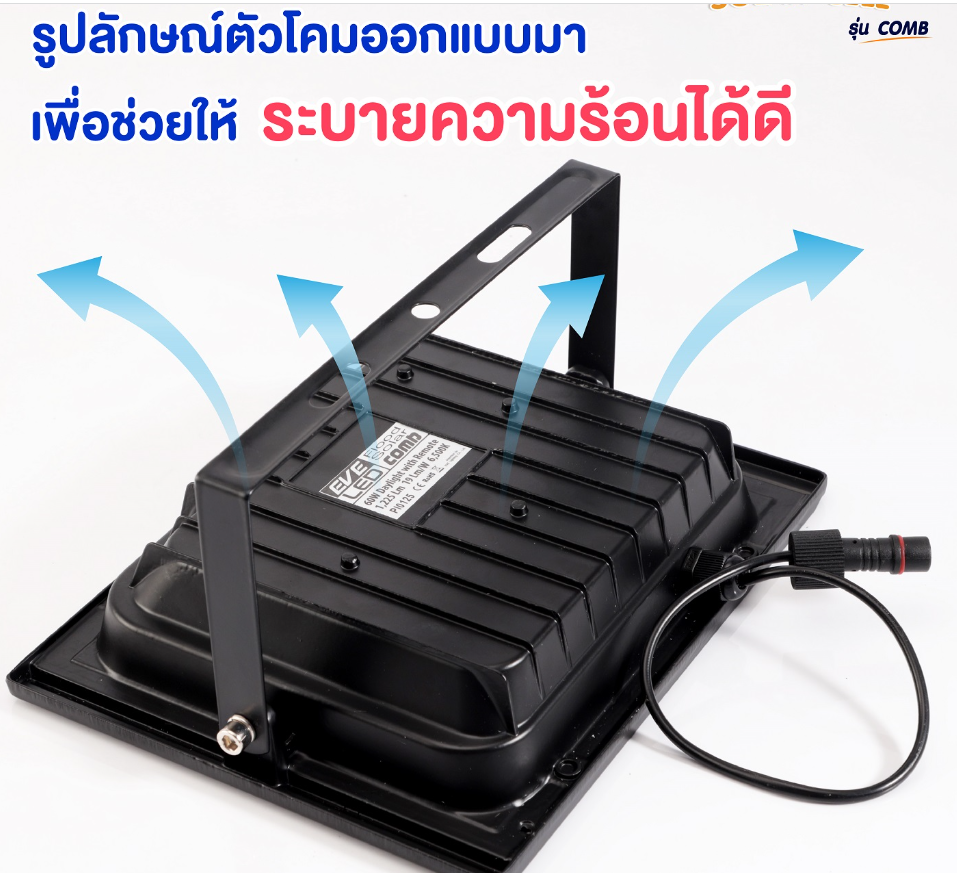 โคมสปอร์ตไลท์ซล่าเซลล์แอลอีดี รุ่น คอมบ์ 200W 300wโคมฟลัดไลท์โซล่าเซลล์แอลอีดี พลังงานแสงอาทิตย์ A1