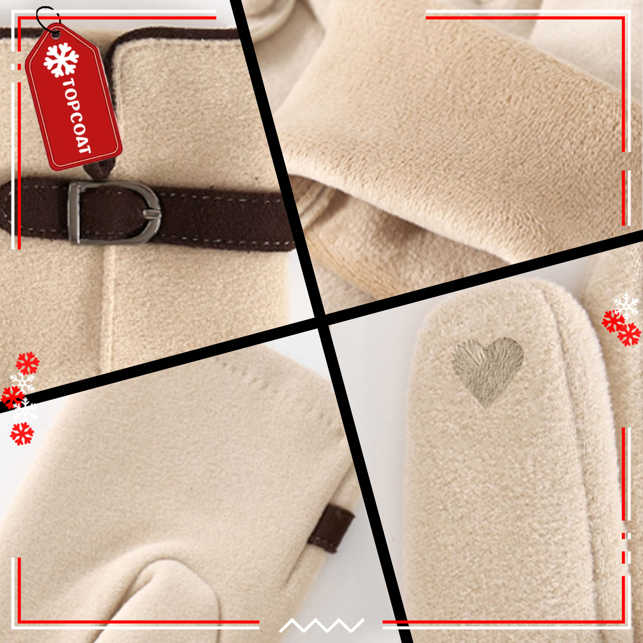 ถุงมือผ้าวูลสำหรับผู้หญิง ผ้านิ่ม ยืดหยุ่นเล็กน้อย ใส่สบาย