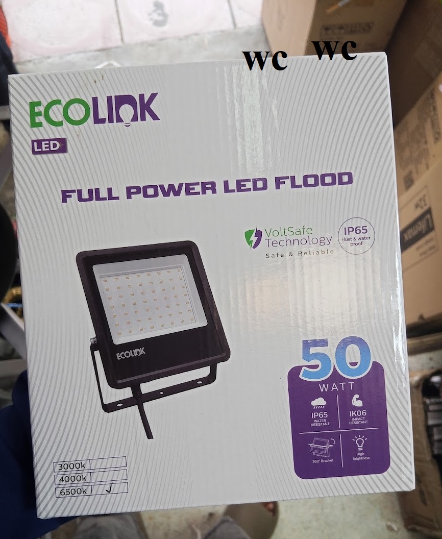 ECOLINK สปอตไลท์ LED 50W LED รุ่นFL007 อีโคลิงค์ FLOODLIGHT DAYLIGHT แสงขาว IP65 กันน้ำ