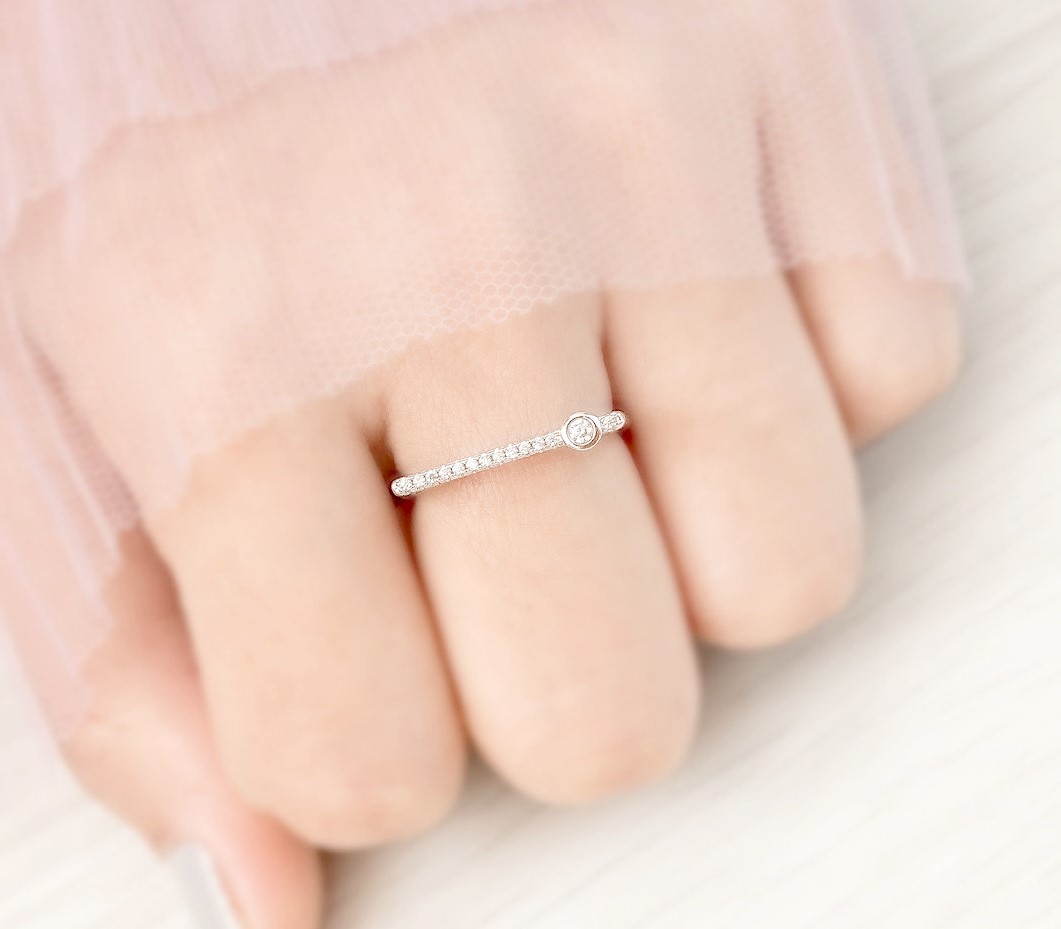 DIAMOND 18K WHITE GOLD RING แหวน เพชร ทอง 18K Pre-order