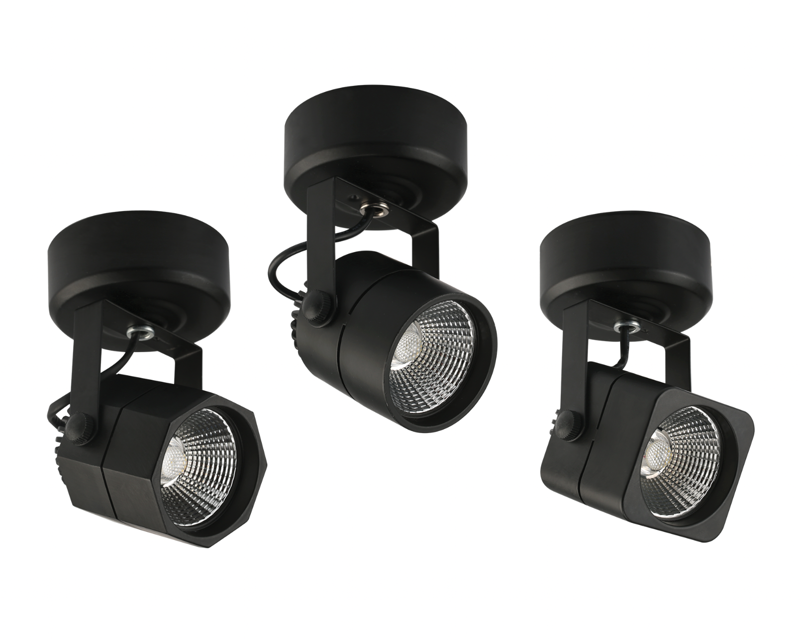 LED Surface Mounted Black โคมแอลอีดี ติดลอย หน้ากลม, หน้าเหลี่ยม, หน้าแปดเหลี่ยม สีดำ ขนาด 8 วัตต์