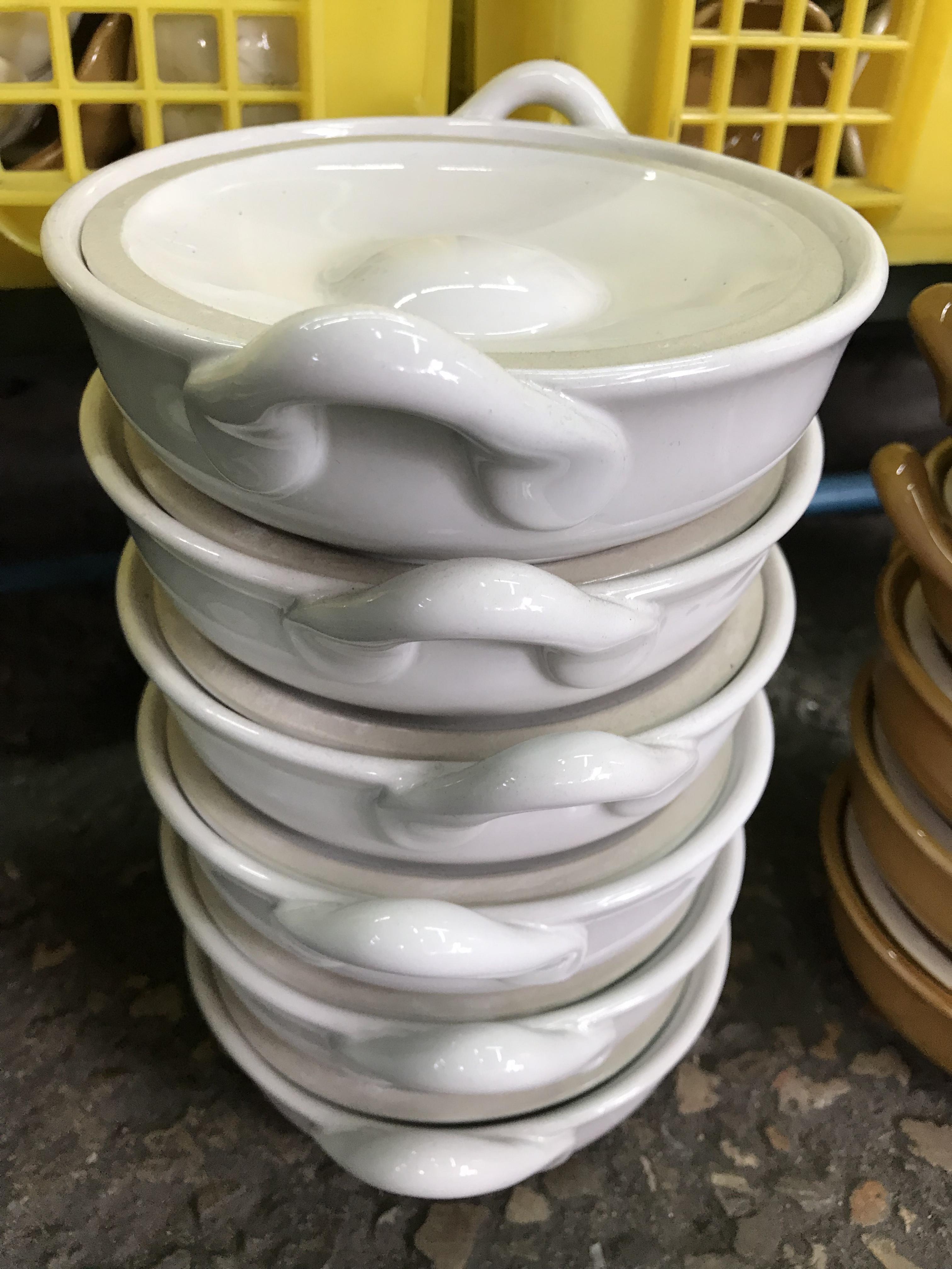 ชามฝาปิดเคลือบสองหู6”