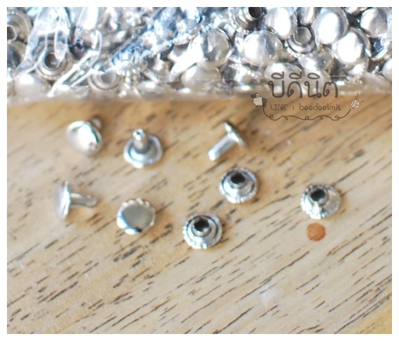 2หน้า 7*7*7 สีเงิน100ชุด(หน้าหมุด7มม ขาหมุด7มม 2หน้า)