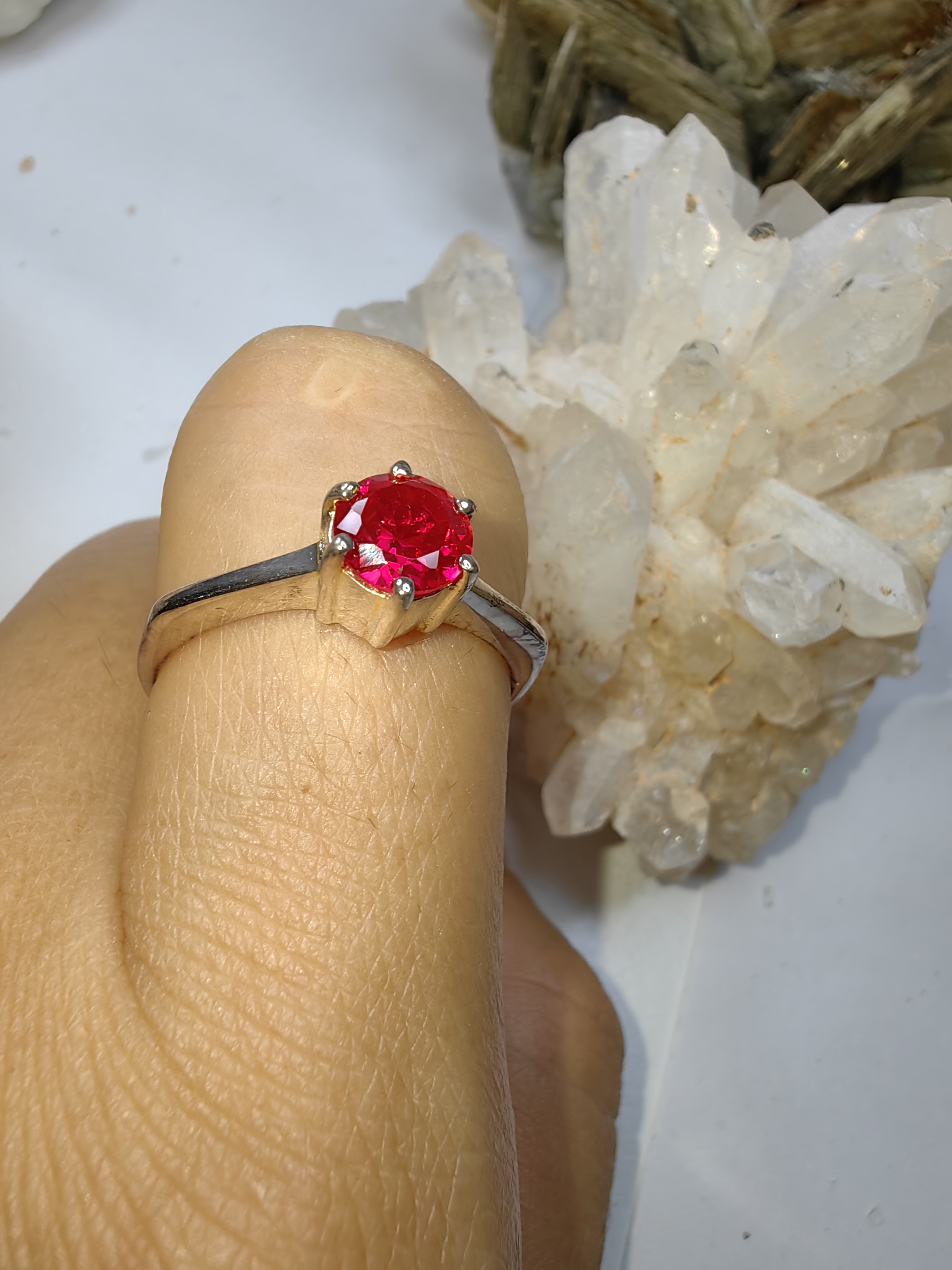 แหวนทับทิม เงินแท้ 92.5% Ruby 925 Stering Silver Ring