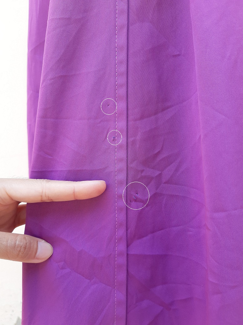 กระโปรงบานทรงเอ ใส่ได้ 2 ด้าน สีม่วง กับ สีกรมท่าลายทาง