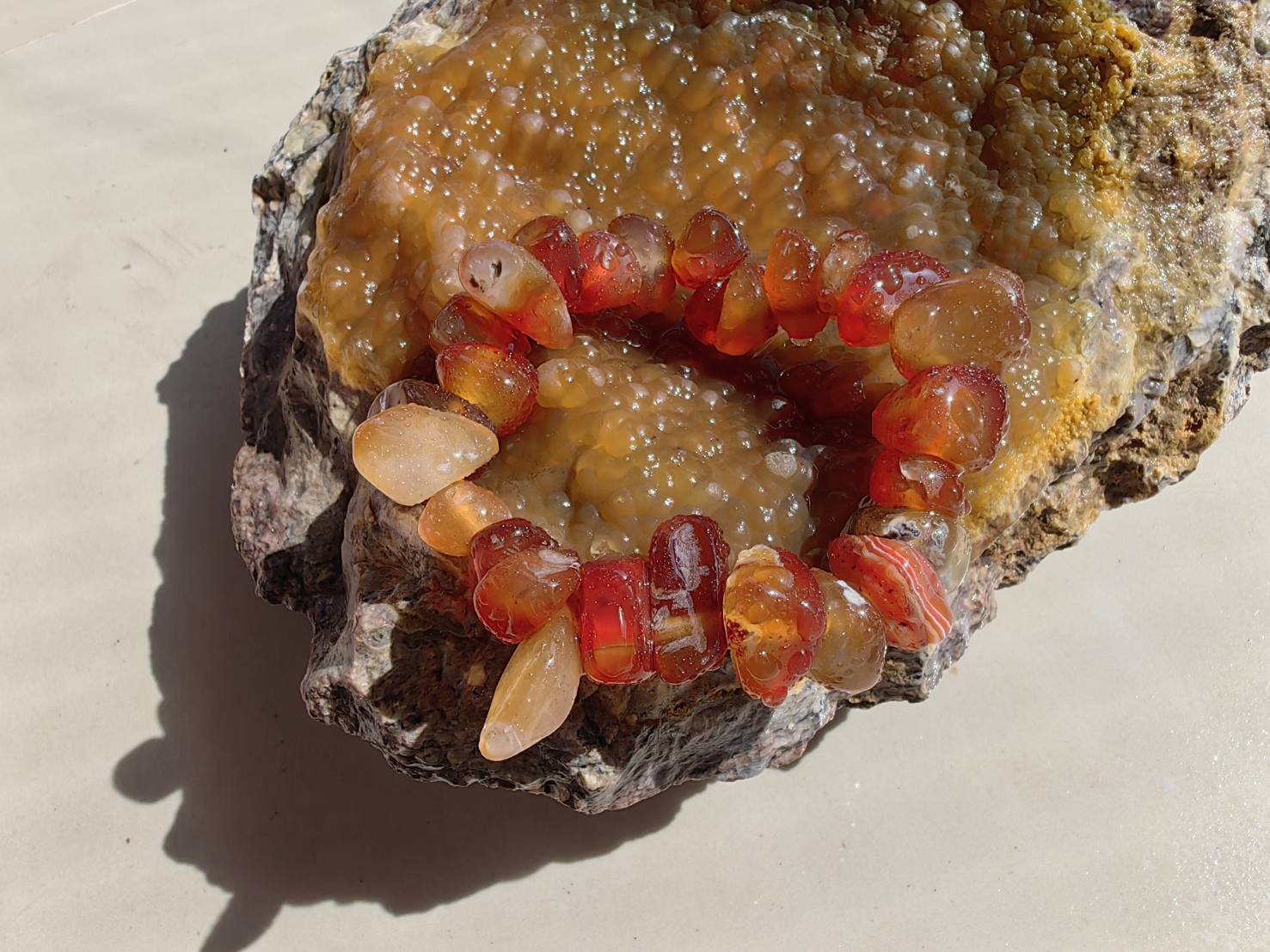 Carnelian Bracelets สร้อยข้อมือคาร์เนเลียน Size 15.00 cm. 290.00 ct