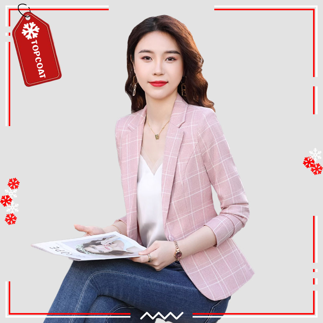 เสื้อสูทผู้หญิง ทรงเข้ารูป กระดุมเดียว ระบายอากาศได้ดี ชมพู เทา น้ำตาลอ่อน
