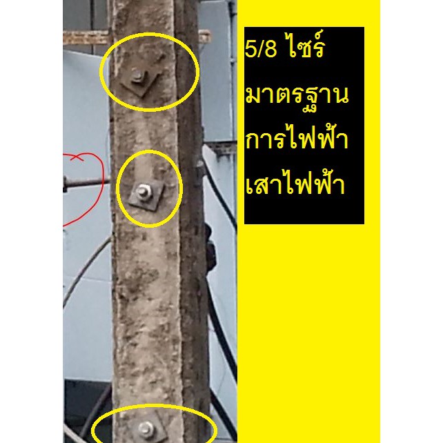 น๊อตจับเสา นีอตจับเสาไฟฟ้า 5นิ้ว - 12นิ้ว 5/8 5หุน น๊อตจับเหล็ค พร้อมแหวนตัวเมีย มาตรฐานการไฟฟ้า น๊อตจับเสา จับแหล้ค