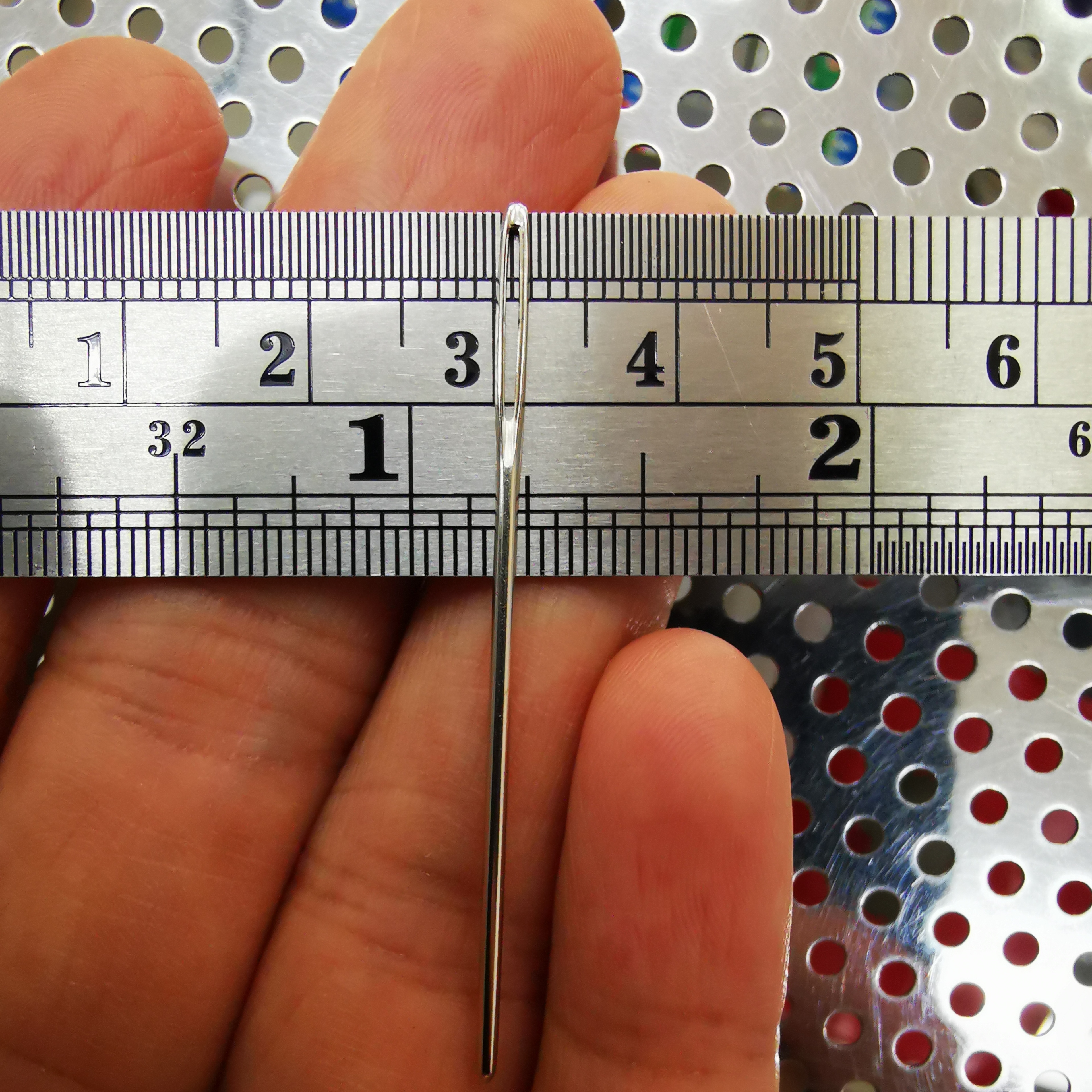 เข็มปักเฟรม ปลายทู่เล็ก ผลิตจากโลหะชุบเงิน ใช้กับไหมพรมเส้นเล็ก /4ply ด้ายซัมเมอร์ได้ได้ สำเนา