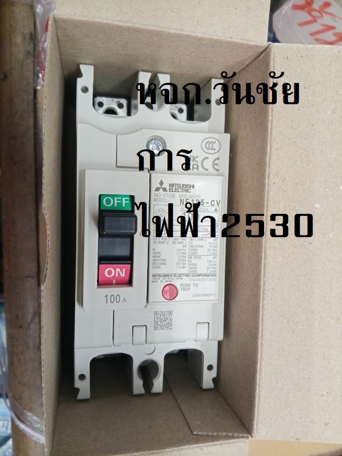 เบรกเกอร์ NF125 CV 2P 100A 30KA มิตซูบิชิ MITSUBISHI 1ตัว พร้อมส่งฟรี พร้อมใบกำกับภาษี