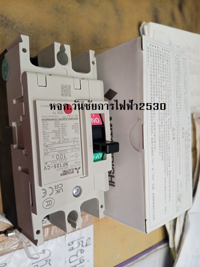 เบรกเกอร์ NF125 CV 2P 100A 30KA มิตซูบิชิ MITSUBISHI 1ตัว พร้อมส่งฟรี พร้อมใบกำกับภาษี