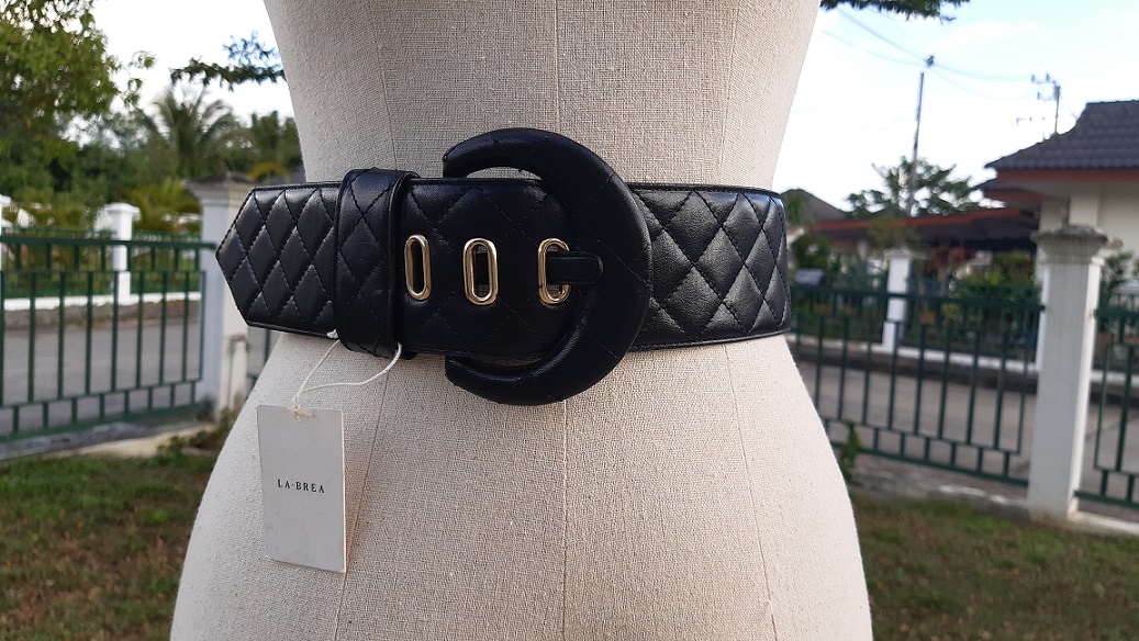 เข็มขัดวินเทจสีดำ สไตล์ CHANEL