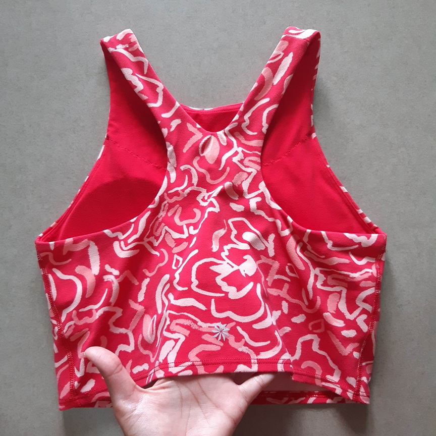 เสื้อครอปแขนกุดสีชมพู-แดง แบรนด์ ATHLETA