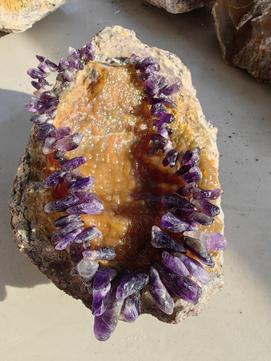 Amethyst Necklace สร้อยคออเมทิตส์ L 39 cm. 586.00 ct.