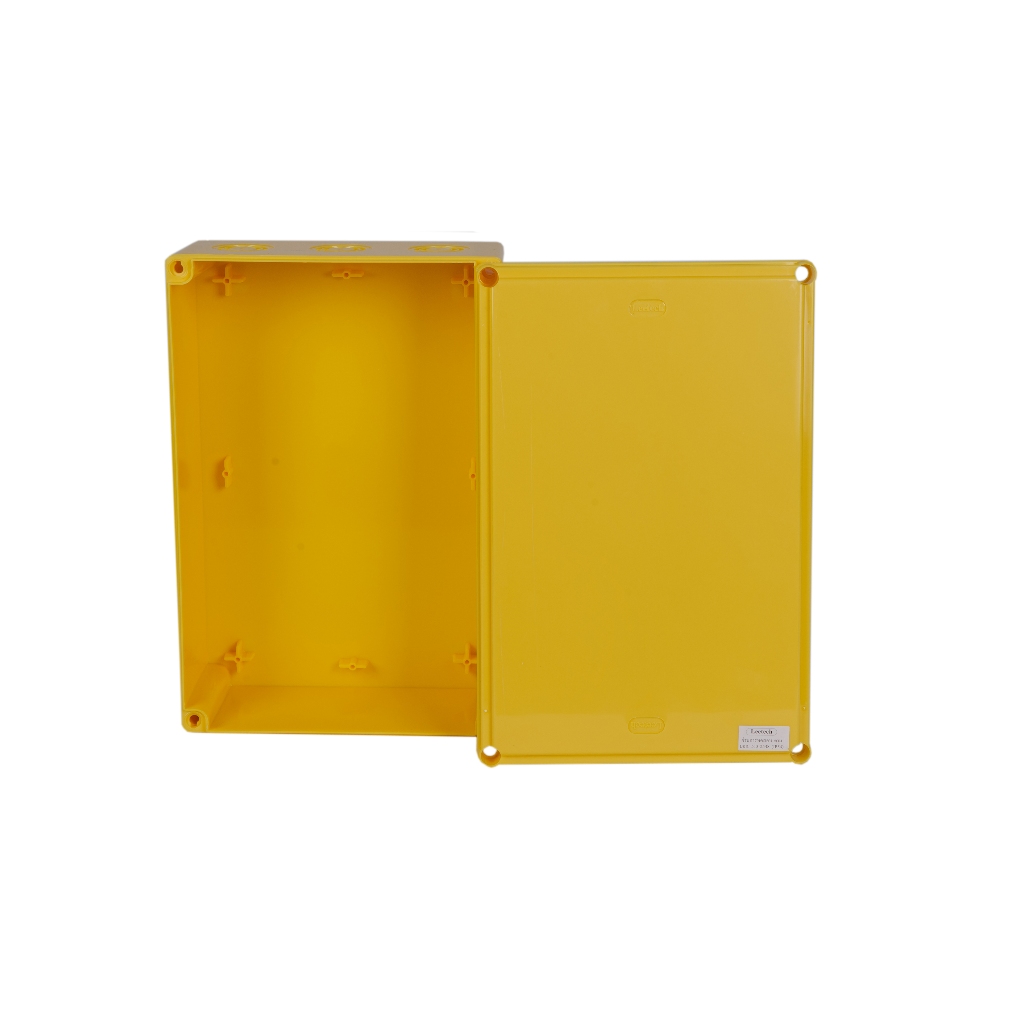 LEETECH กล่องกันน้ำ ขนาด 8x12 นิ้ว A-WB 812 ขนาด 200 x300x105มิล บ๊อกกันน้ำพลาสติก PVC รุ่น 207Y สีเหลือง A1