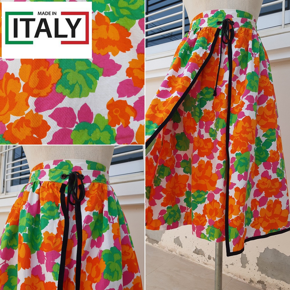 กระโปรง Vintage ลายดอกไม้ งานจาก ITALY
