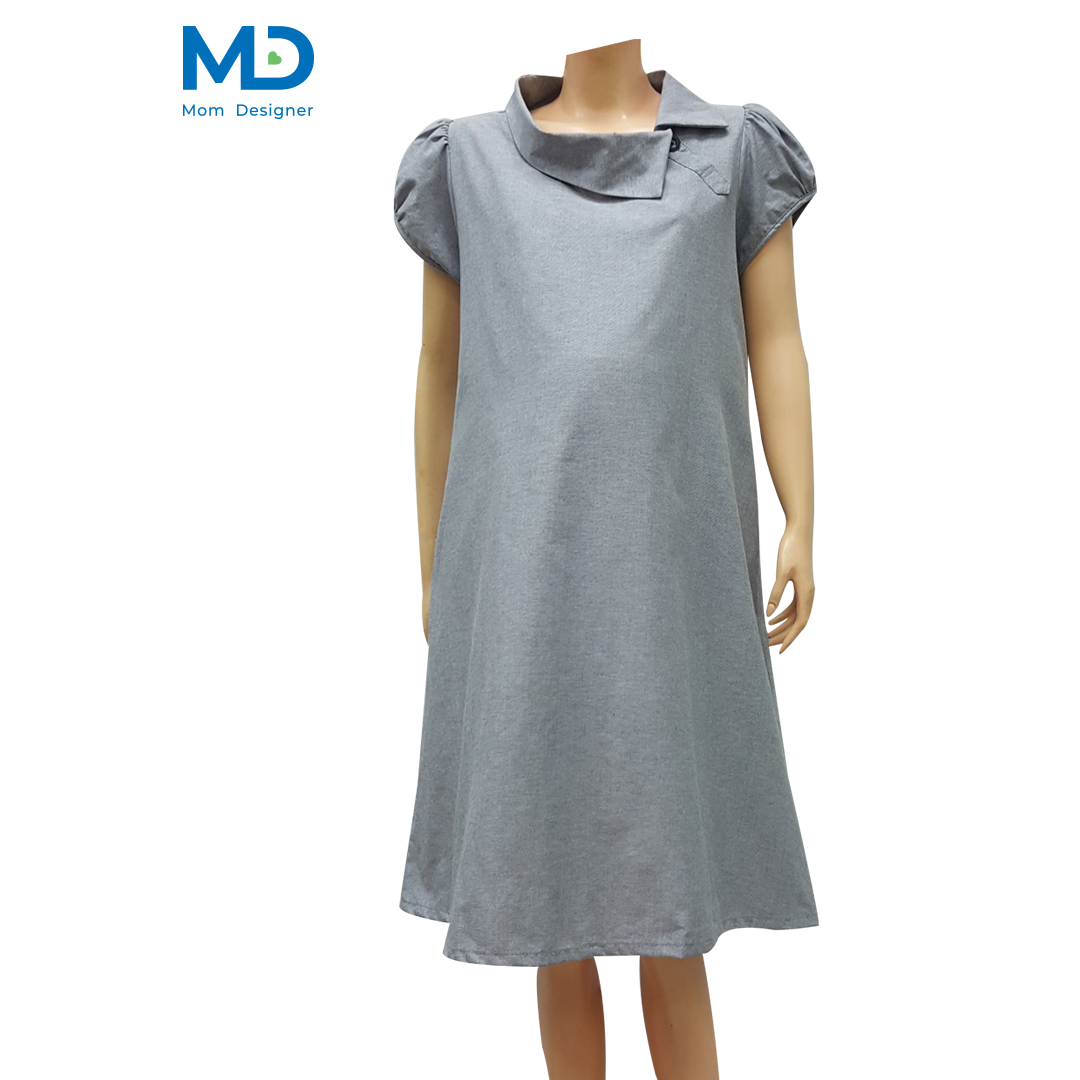 002GR ชุดคลุมท้องปกตลบ สีเทา