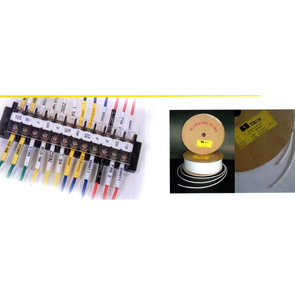 ตัดแบ่ง10เมตร ปลอกสายไฟ PVC Marking Tube ใช้กับเครื่องพิมพ์ปลอกสายไฟได้ทุกยี่ห้อ PVC Marking Tube แบรน์BSTech