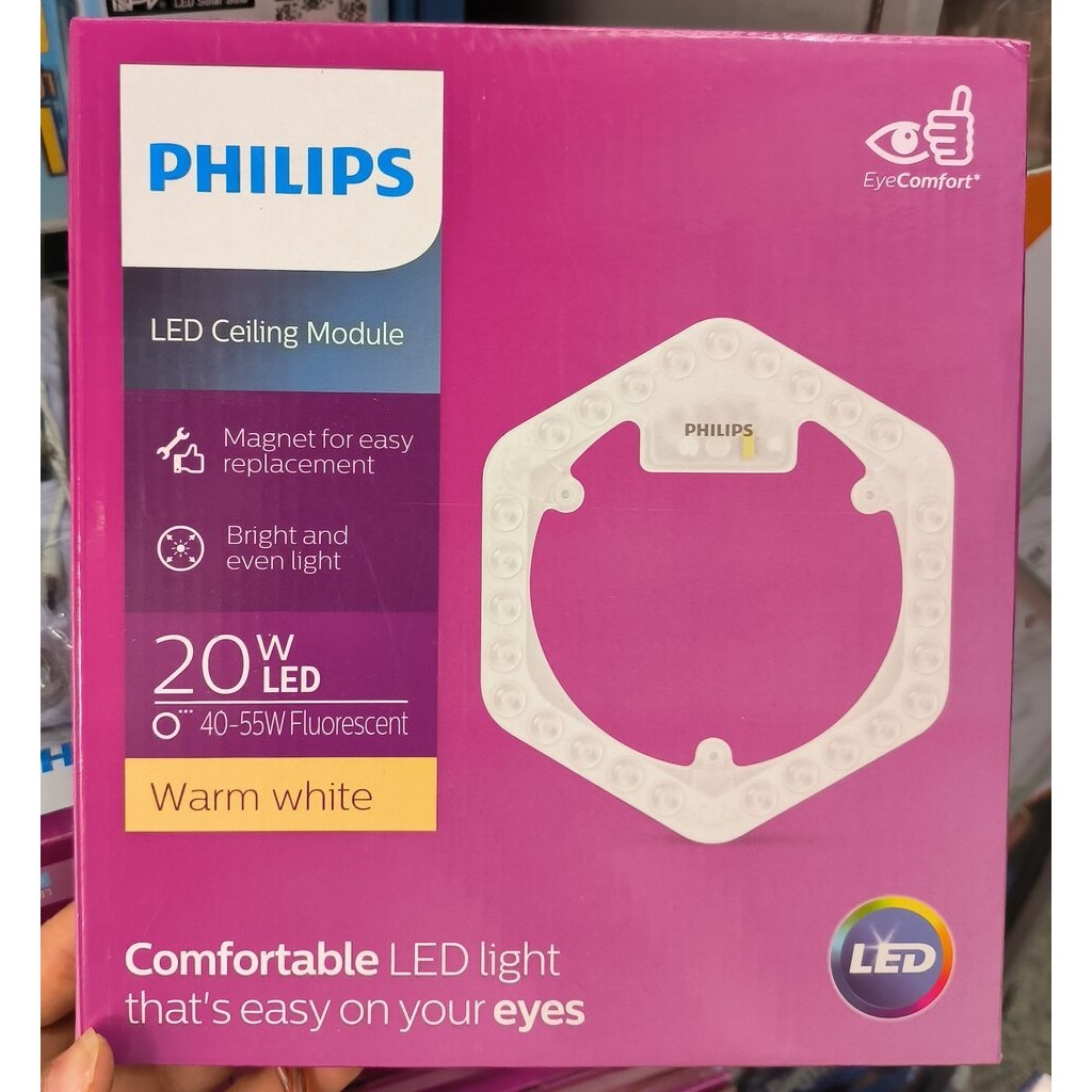 Philips แผงไฟโมดูล โคมเพดานกลม LED Ceiling Module Circle 14W 20W Daylight WARMWHITE แผงโคมซาลาเปาLED
