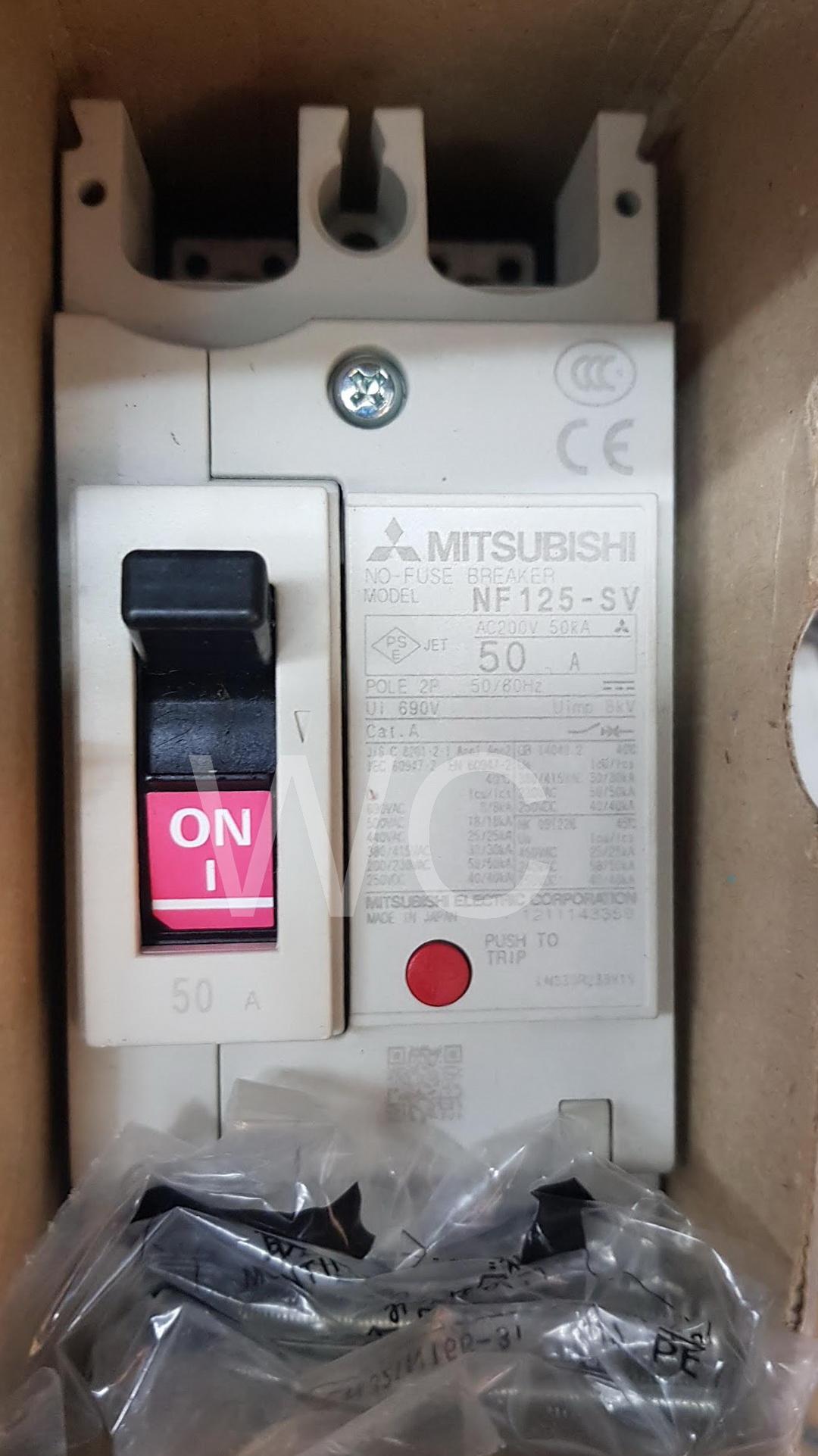 เบรกเกอร์ มิตซูบิชิ NF125-SV 63A รุ่นSV 2P 2เฟส Mitsubishi สินค้ารวมใบกับภาษี