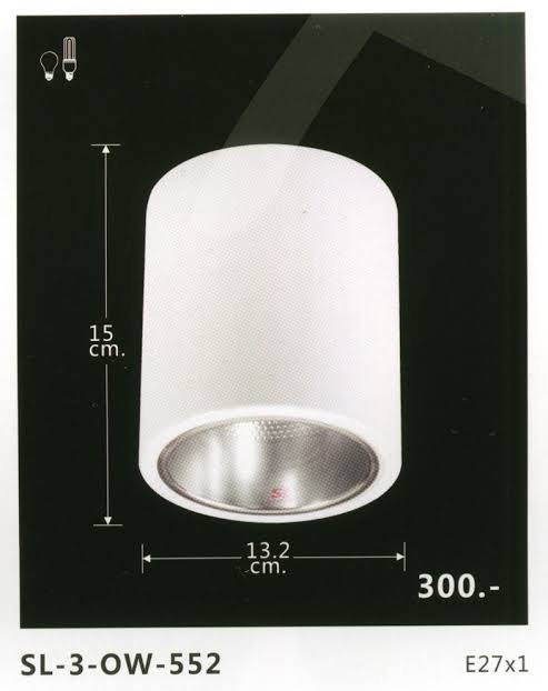 Lighting โคมไฟดาวน์ไลท์ติดลอย ทรงกระบอก ขั้ว E27 sl ไส้ขาว