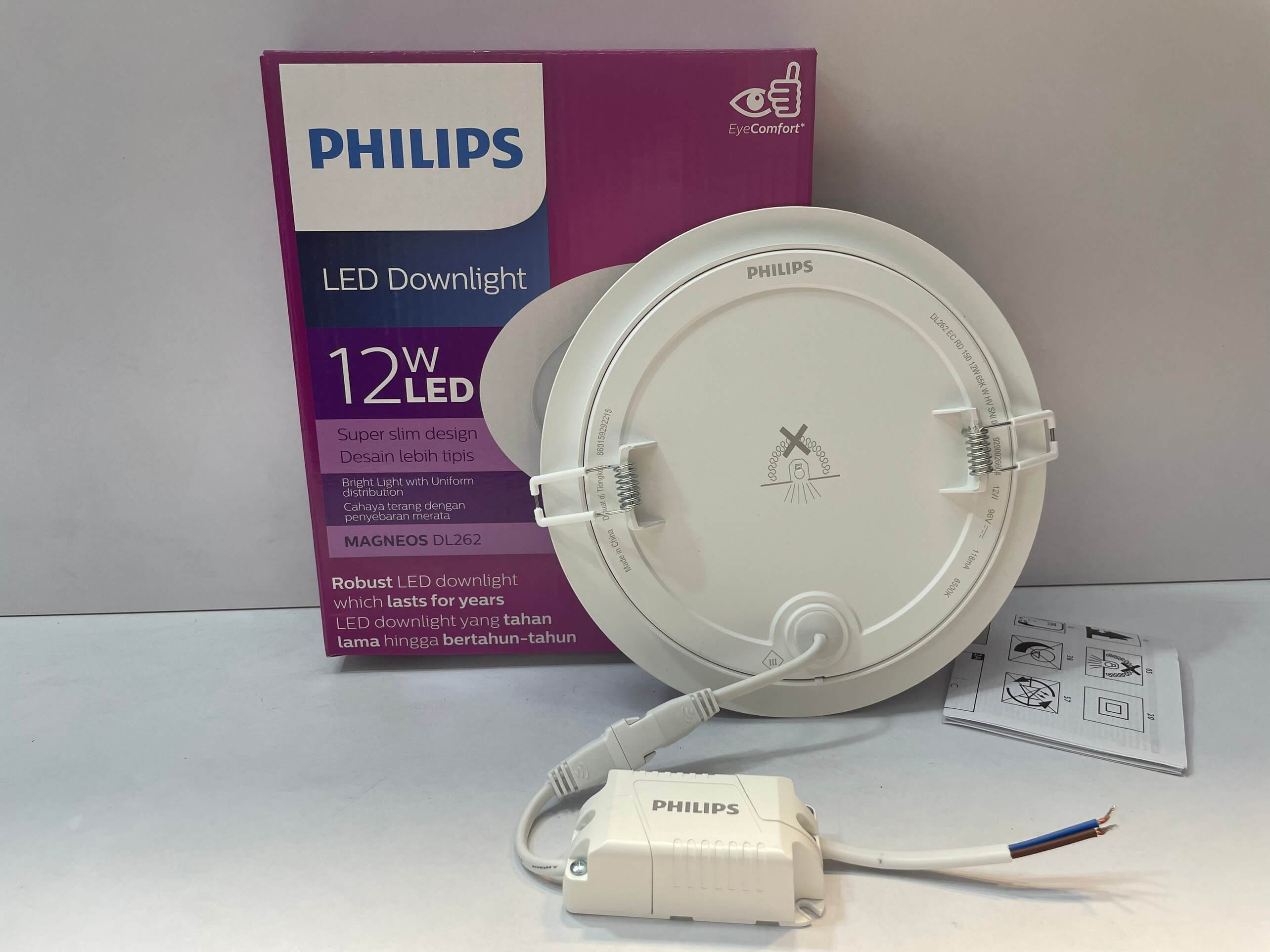 Philips ดาวน์ไลท์ LED รุ่น DL262 Slim ฟิลลิป์ แบบบาง 9w 12w ขนาด 5นิ้ว 6นิ้ว Downlight ไฟเพดาน Panel