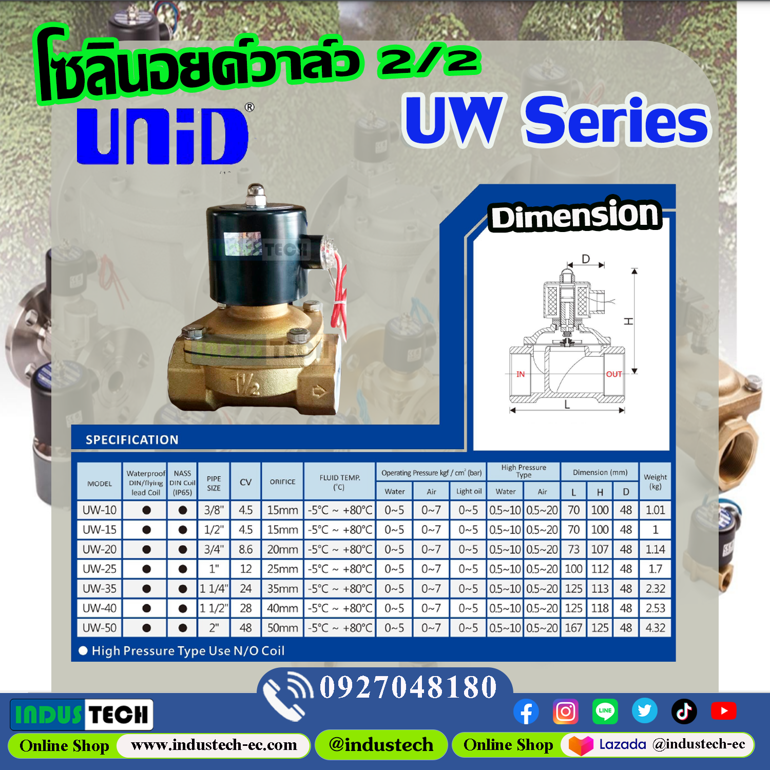 Uni-D 2 Way Valve UW