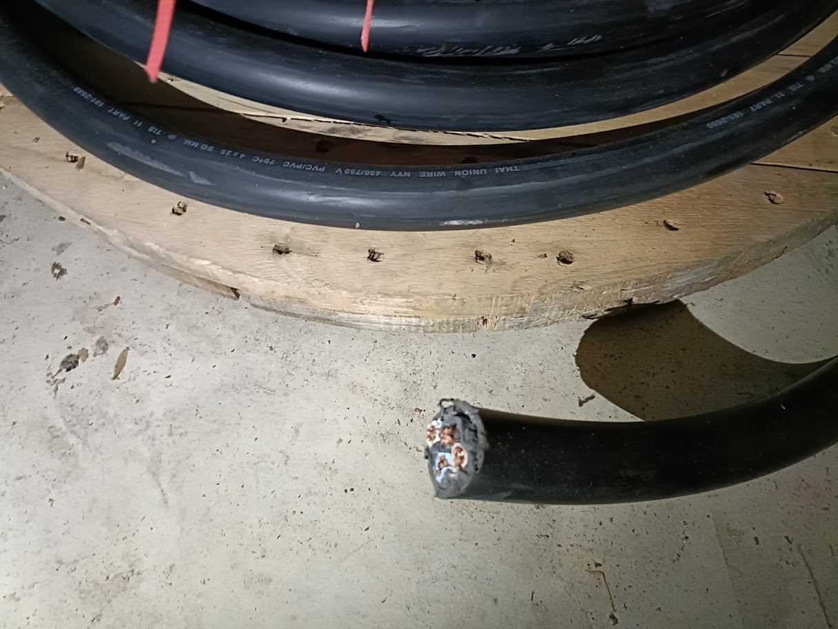 thai union สายไฟฝั่งดิน เบอร์25 4แกน NYY 4x25 สายไฟหุ้มฉนวน 1เมตร ฝังดินโดยตรง สายไฟกันน้ำ ร้อยท่อฝังผนังคอนกรีต