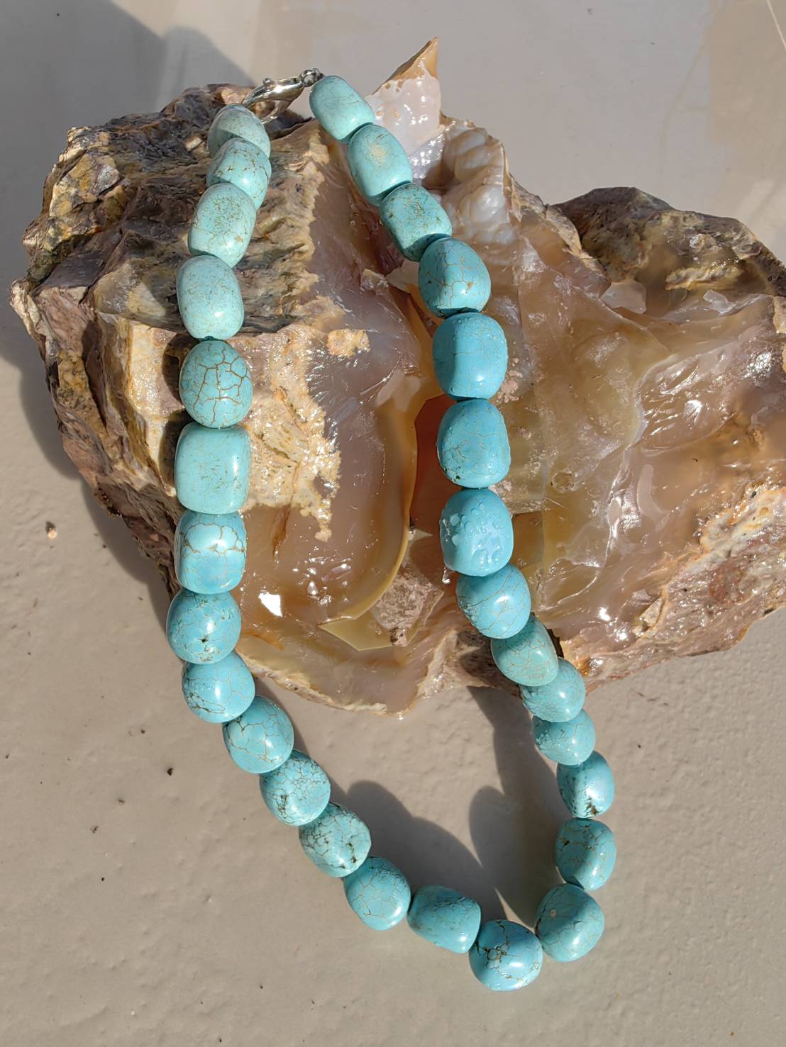 Turquoise Necklace สร้อยคอเทอร์ควอยส์ L 54cm. 800 ct.