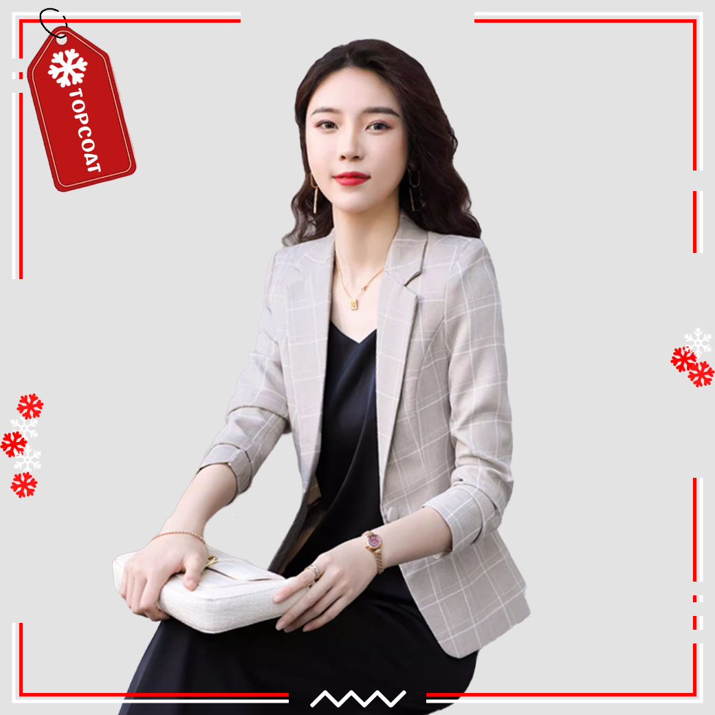 เสื้อสูทผู้หญิง ทรงเข้ารูป กระดุมเดียว ระบายอากาศได้ดี ชมพู เทา น้ำตาลอ่อน