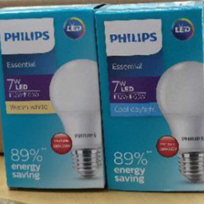 Philips หลอดไฟ แอลอีดี ฟิลลิป์ Essential LED Bulb 7W E27 แสงขาว แสงส้ม A1