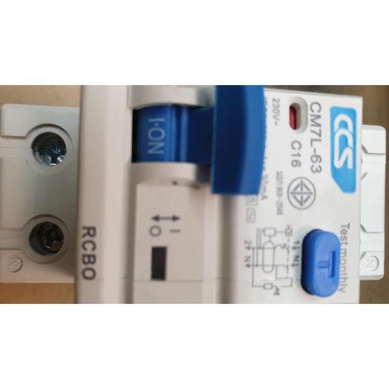 เบรกเกอร์กันดูด 2P RCBO 16A CCS เกาะราง กันดูด ดันซ๊อต