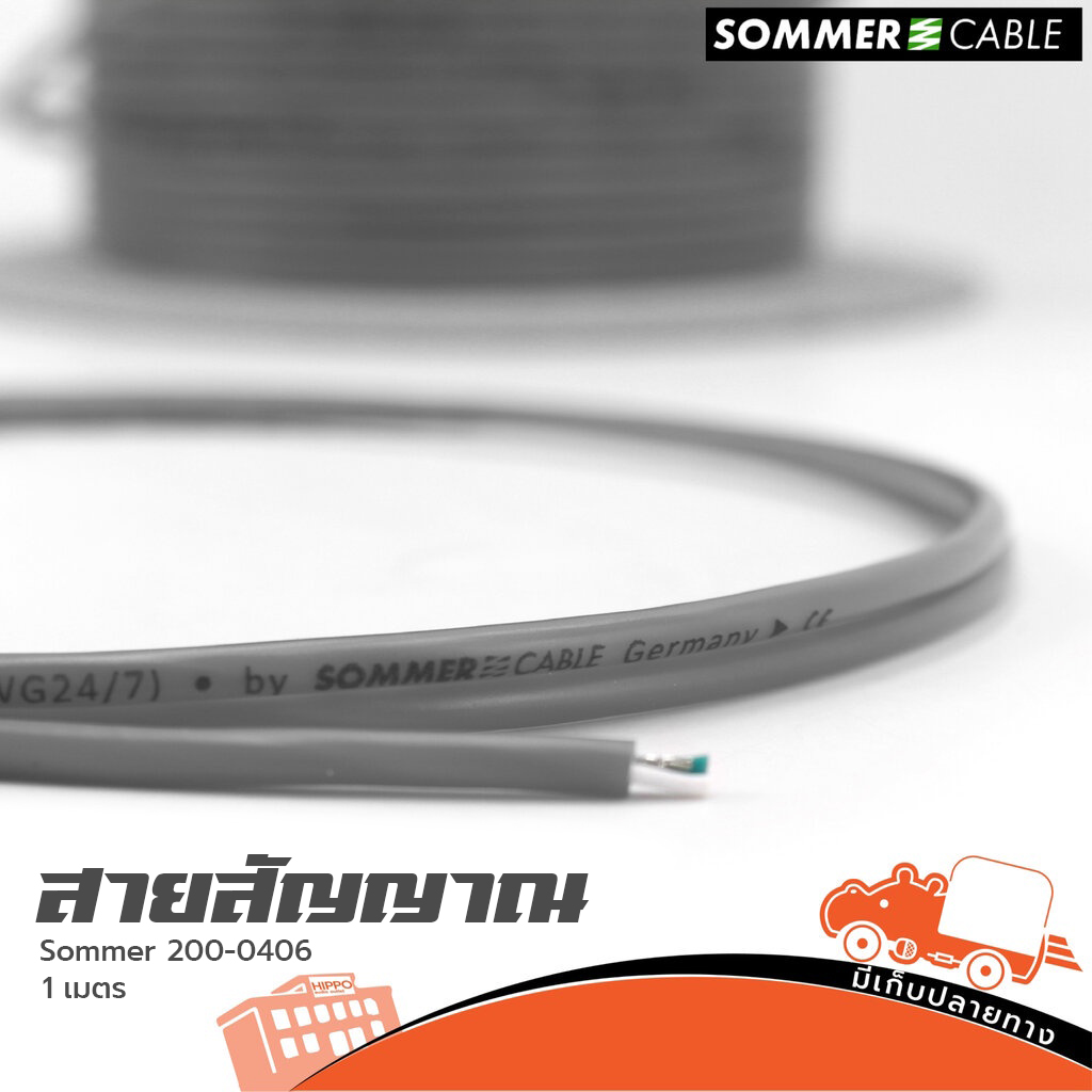 สายสัญญาณ SOMMER SC ISOPOD 200 0406 2X0.22 สีเทา วัดเมตร (HP001-01)