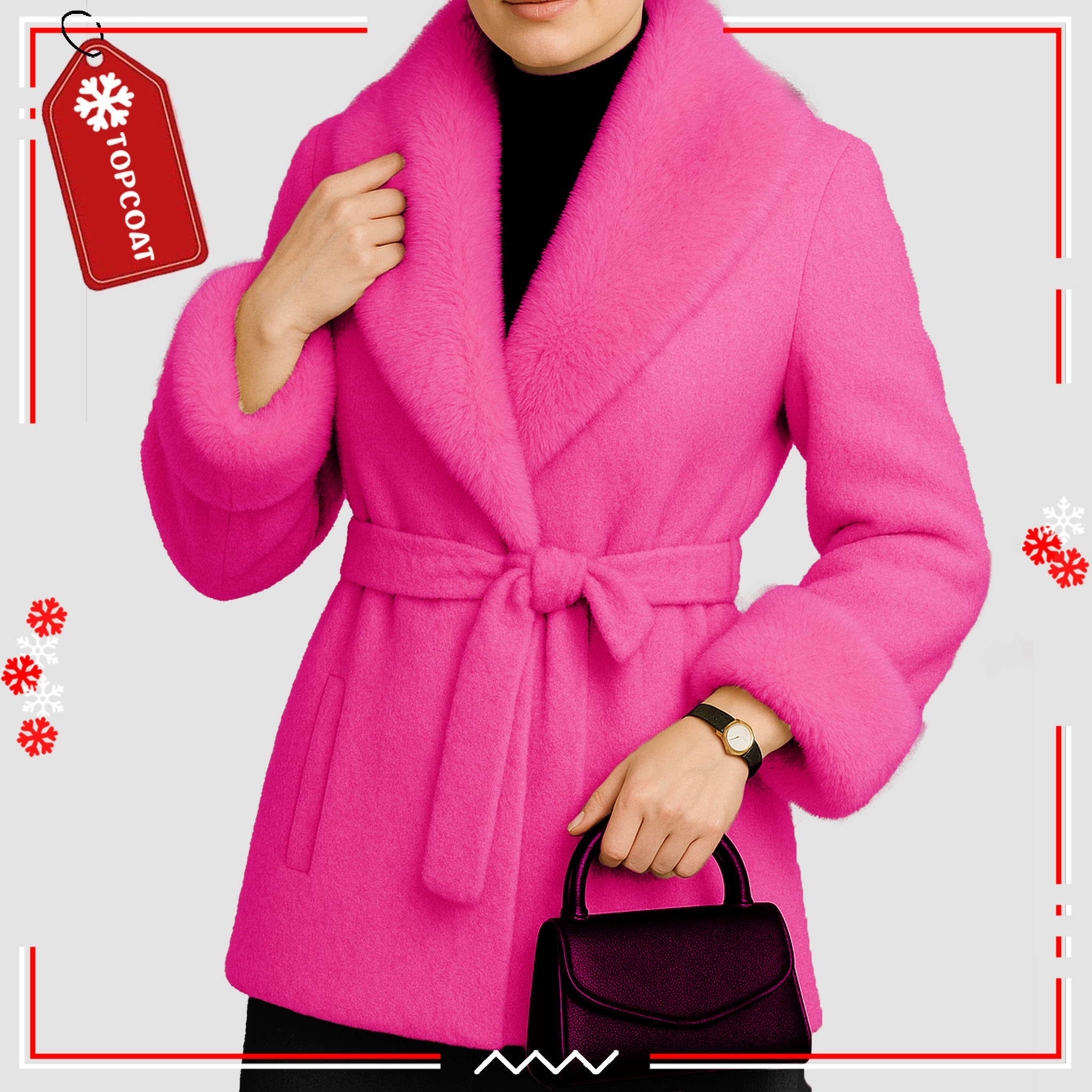 เสื้อคลุมกันหนาวปกเฟอร์ ผ้ามีน้ำหนัก กักเก็บอุณหภูมิได้ดี กระเป๋าสามารถใช้งานได้จริง