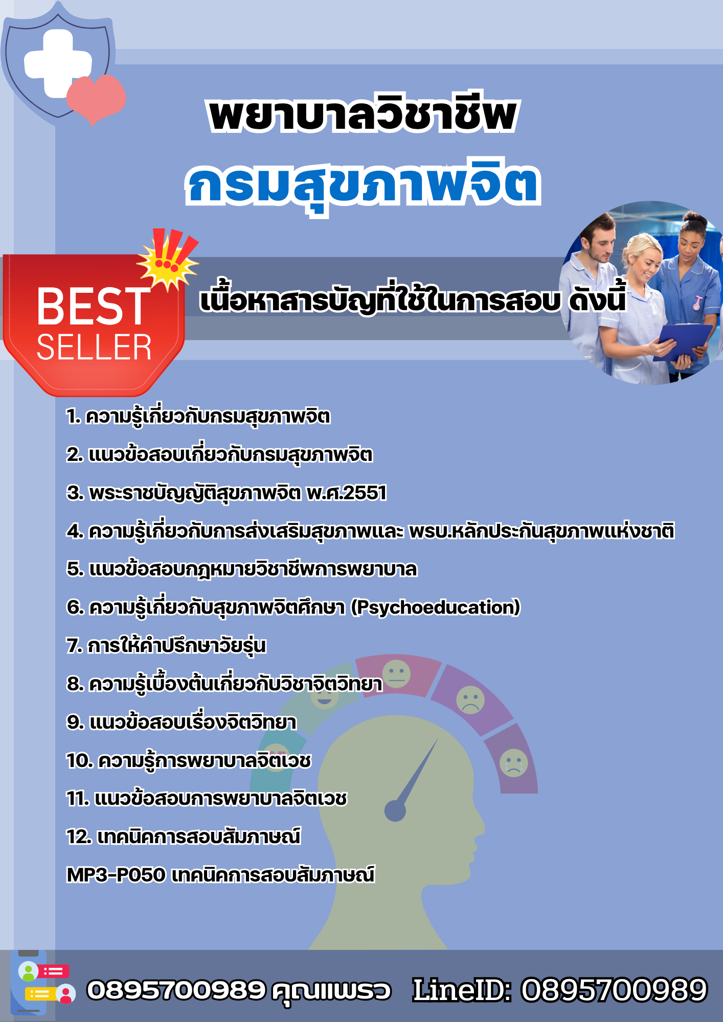 แนวข้อสอบพยาบาลวิชาชีพ กรมสุขภาพจิต 2568