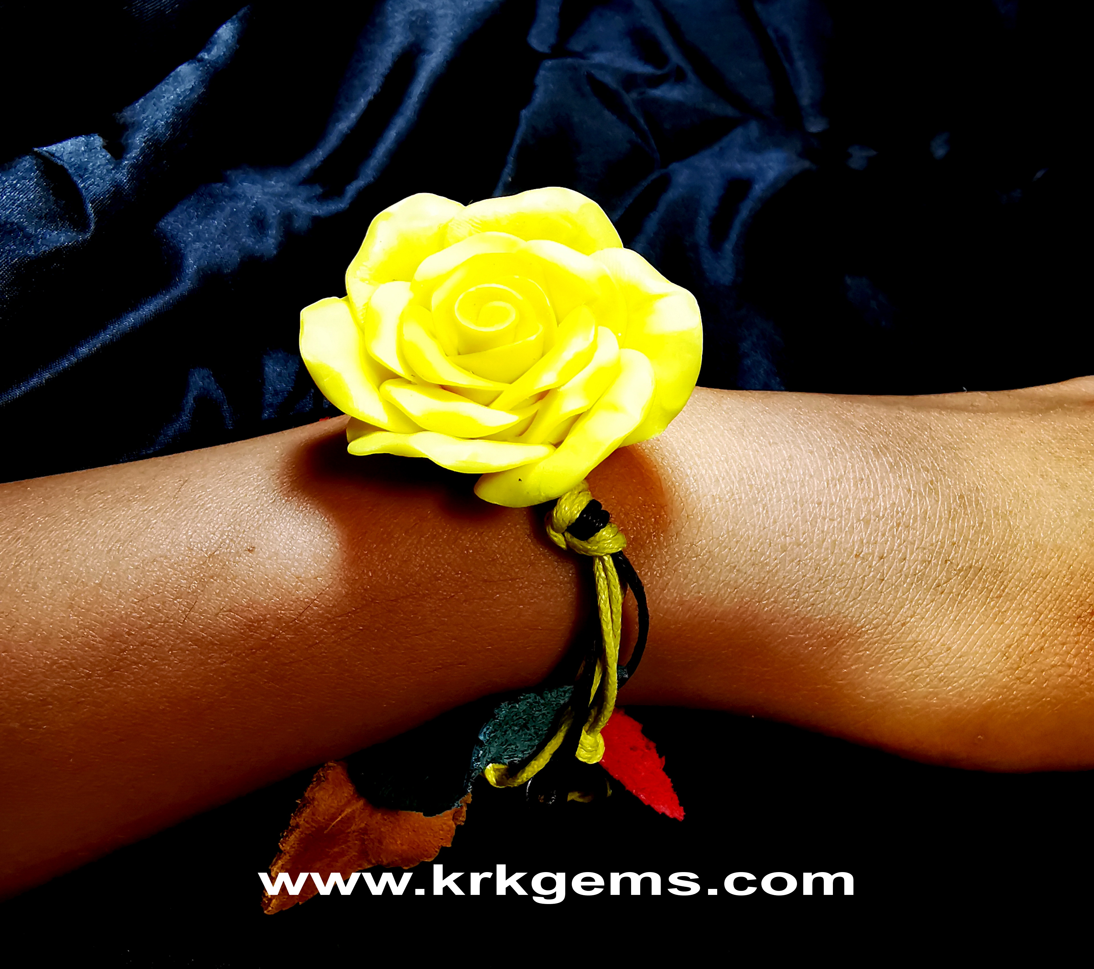 YELLOW ROSE HANDMADE CLAY BRACELET