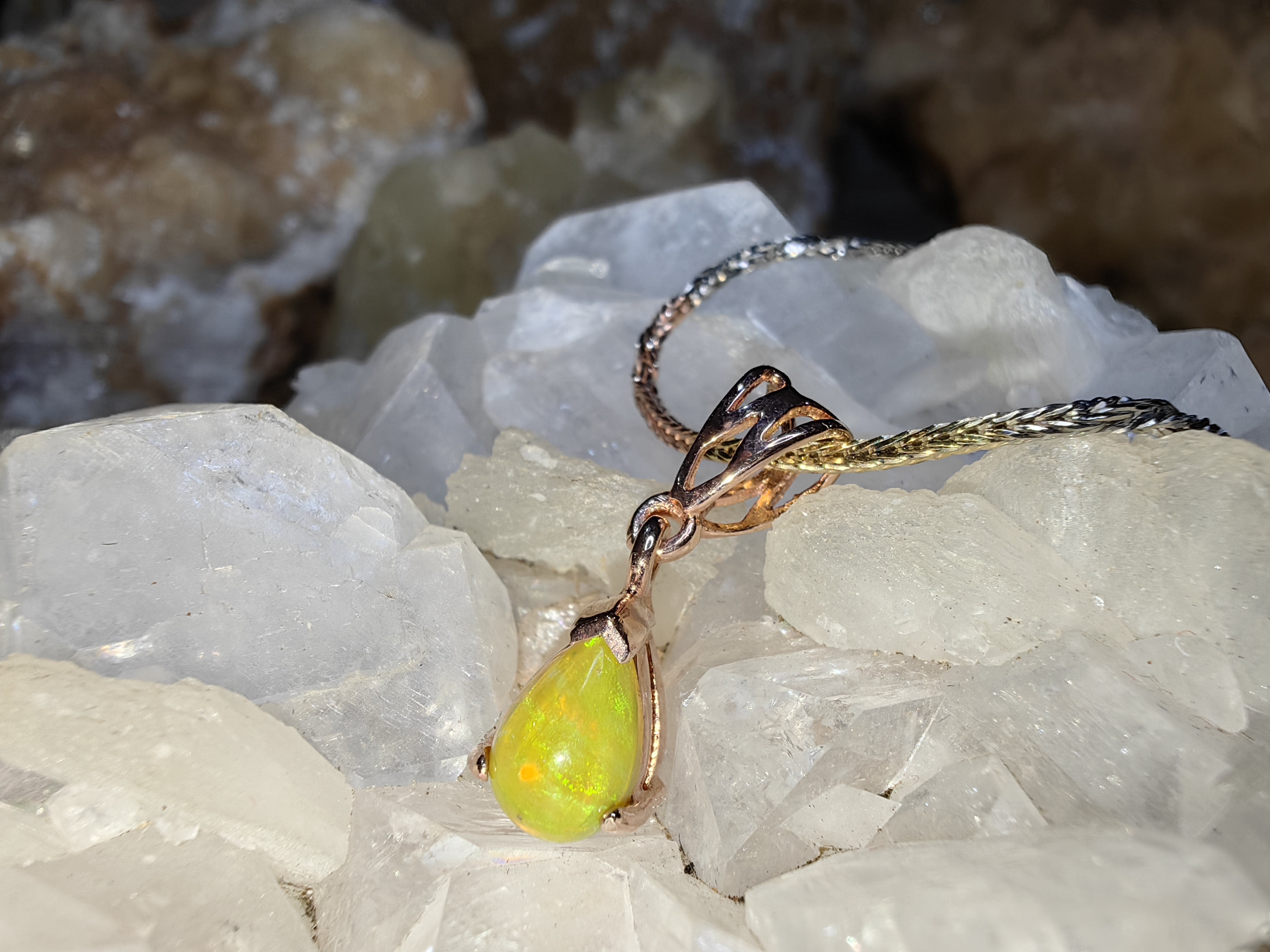 Opal 925 Sterling Silver Pendent จี้โอปอ เงินแท้ 925