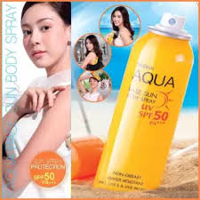 Mistine Aqua Base Sun Body Spray UV SPF50 PA+++ 100ml มิสทีน สเปรย์กันแดด ฉีดทับเมคอัพ สเปรย์กันแดดตัว อะควา เบส