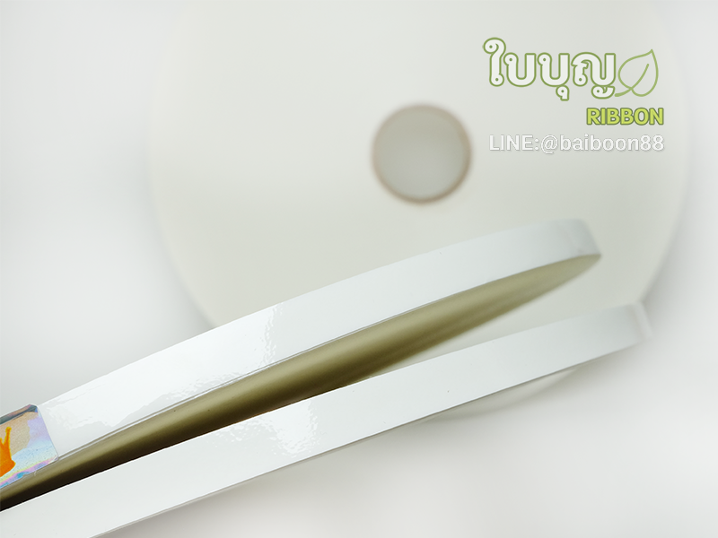 ริบบิ้นเงา เบอร์ 0.9 มงกุฎ (ม้วนใหญ่ ยาว 350 หลา กว้าง 9 มิล)
