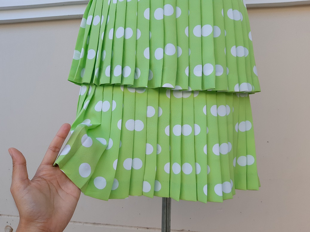 กระโปรงพลีทสั้นสีเขียวพาสเทล งานญี่ปุ่น