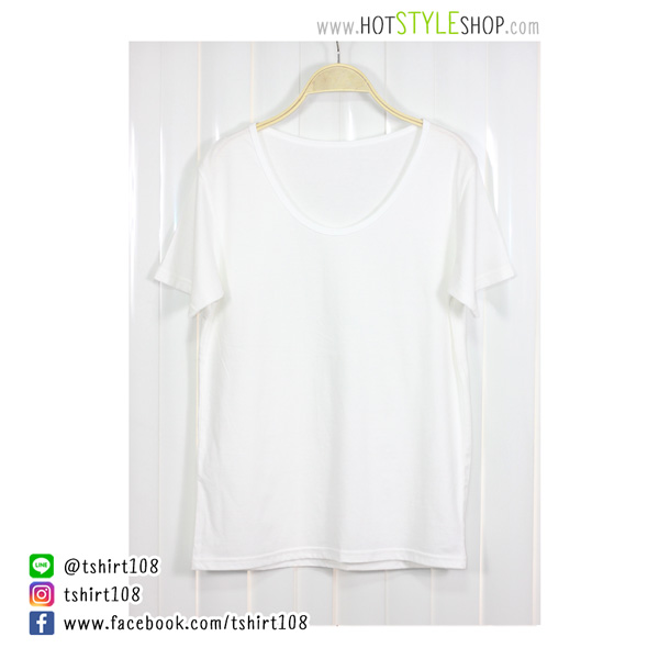 เสื้อยืดคอกว้าง เสื้อยืดคอยู