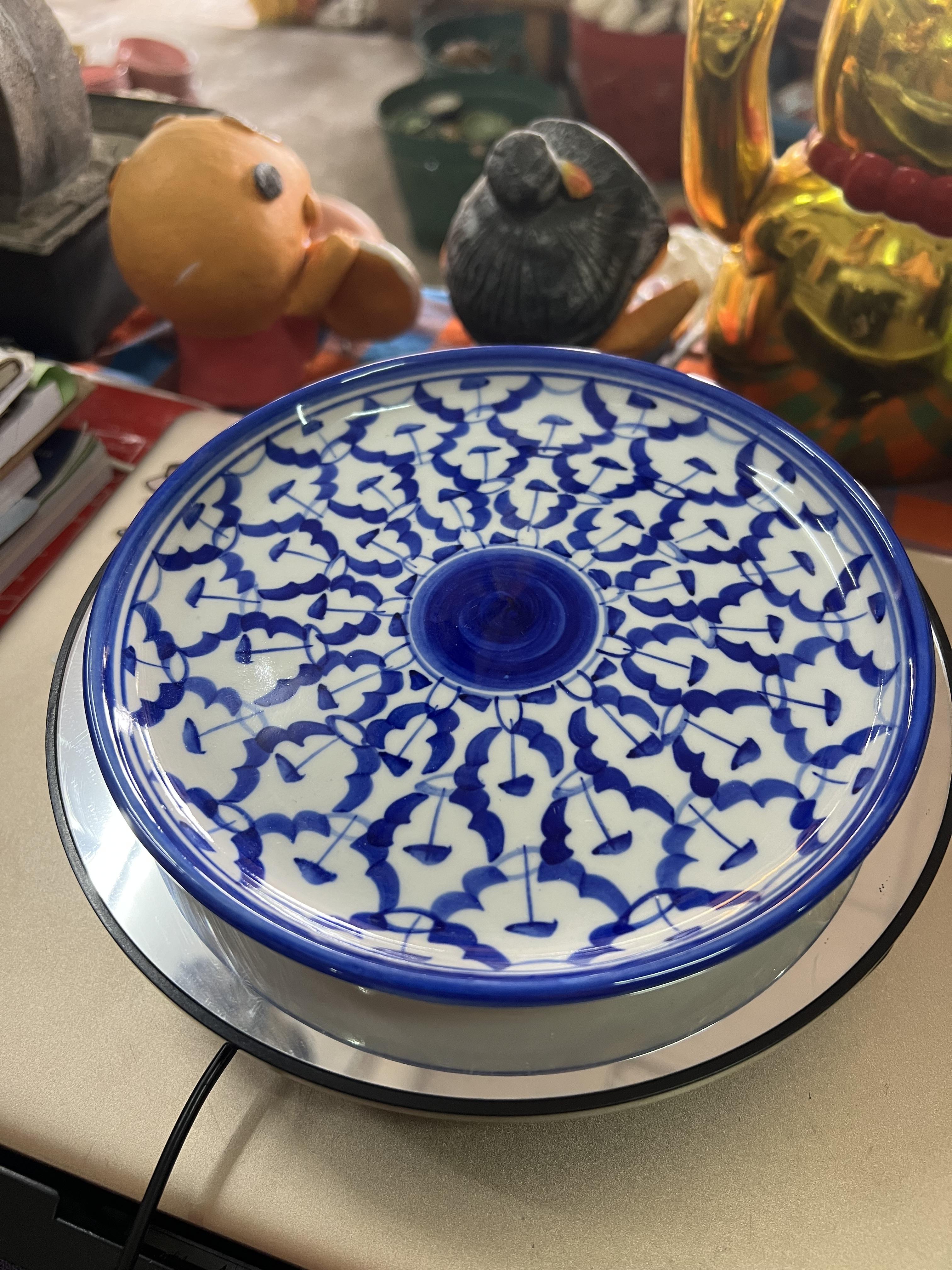 จานกลมลายเต็มใบ7นิ้ว