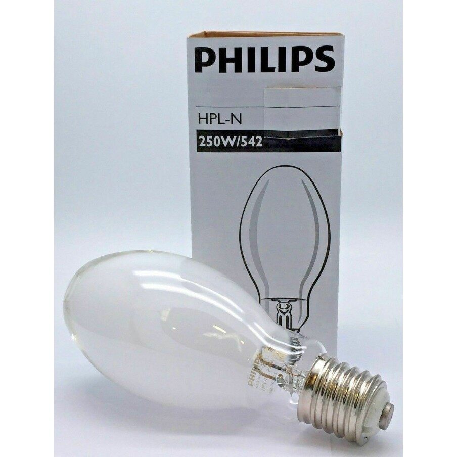 Philips หลอดไฟ HPL-N ผ่านบัลลาสต์ หลอดแสงจันทร์ ฟิลิปส์ 125W / 250W / 400W จำนวน 1หลอด ราคารวมภาษีแล้ว
