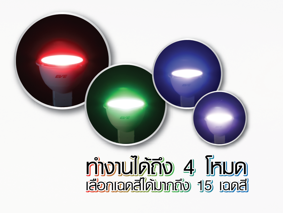 LED MR16 RGB With Remote Control หลอดแอลอีดี MR16 220V