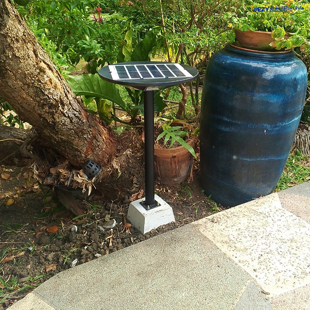 ฐานปูน 2" ระยะห่างรู 7.2 ซม. พร้อมน็อตยึดอย่างดี หนัก แข็งแรง ทนทาน ใช้กับเสาสูง 1-4 เมตร